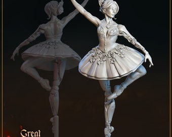 Ballerina |  High Resolution Resin Miniature - Pathfinder - Dungeons and Dragons - Great Grimoire| valentines gift