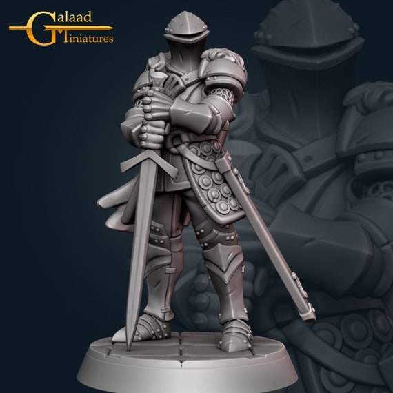 Knight Miniature D&D RPG Tabletop Dungeons and Dragons Galaad Miniatures  Knight Miniature Dark Souls Dark Souls Mini 