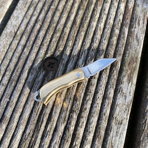 Mini fold-able Pocket knife Brass Wallet Keychain  Survival EDC Tool