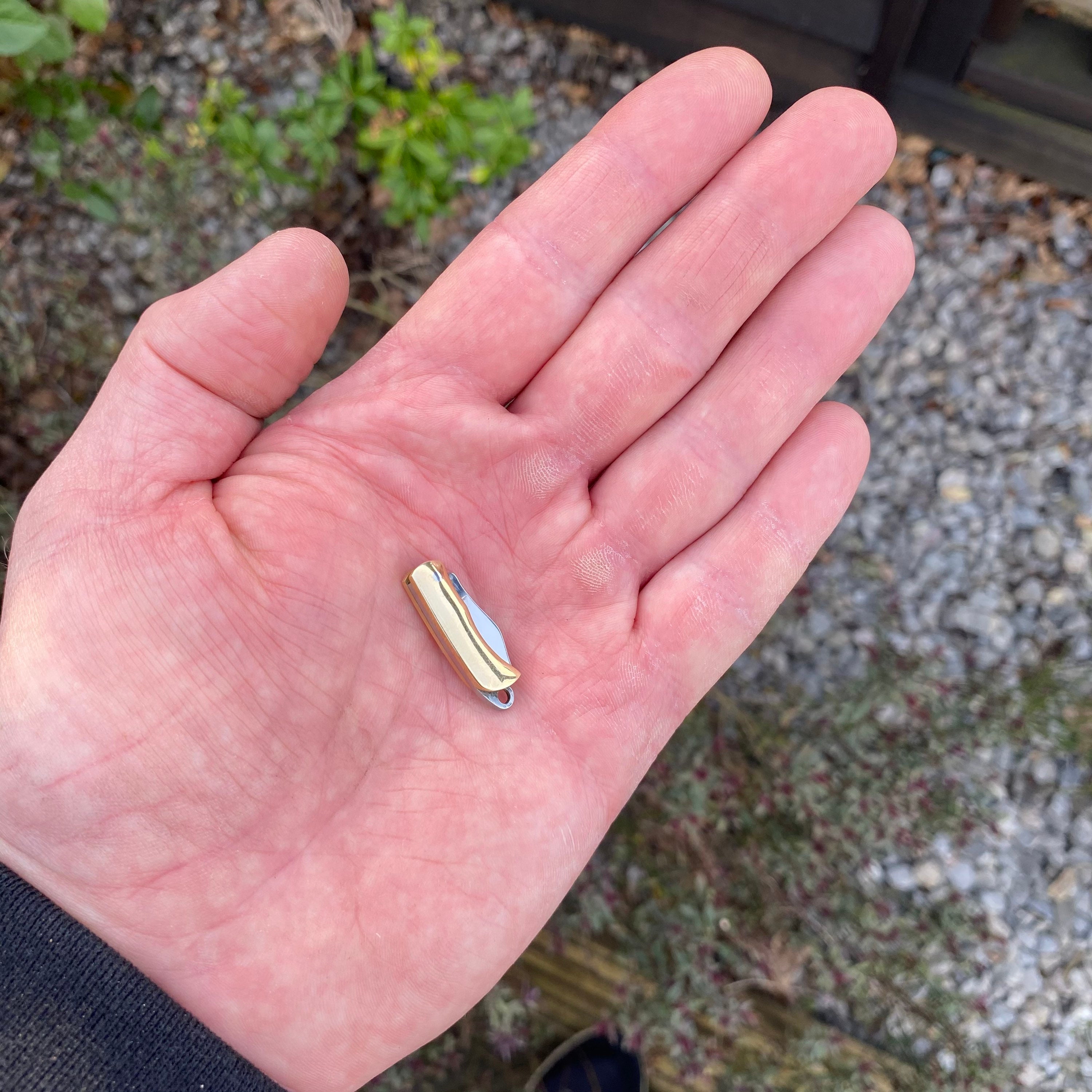 Mini Foldable Pocket Knife Brass Wallet Keychain Survival EDC Etsy