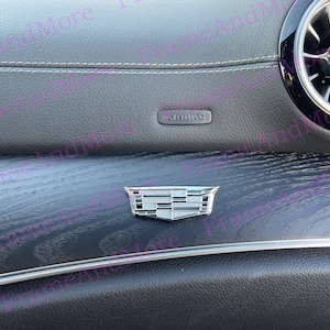 1 x 3D Raised CadillacCrest Logo Metal Made Dashboard, Center Console Emblem Badge Interior Exterior Logo