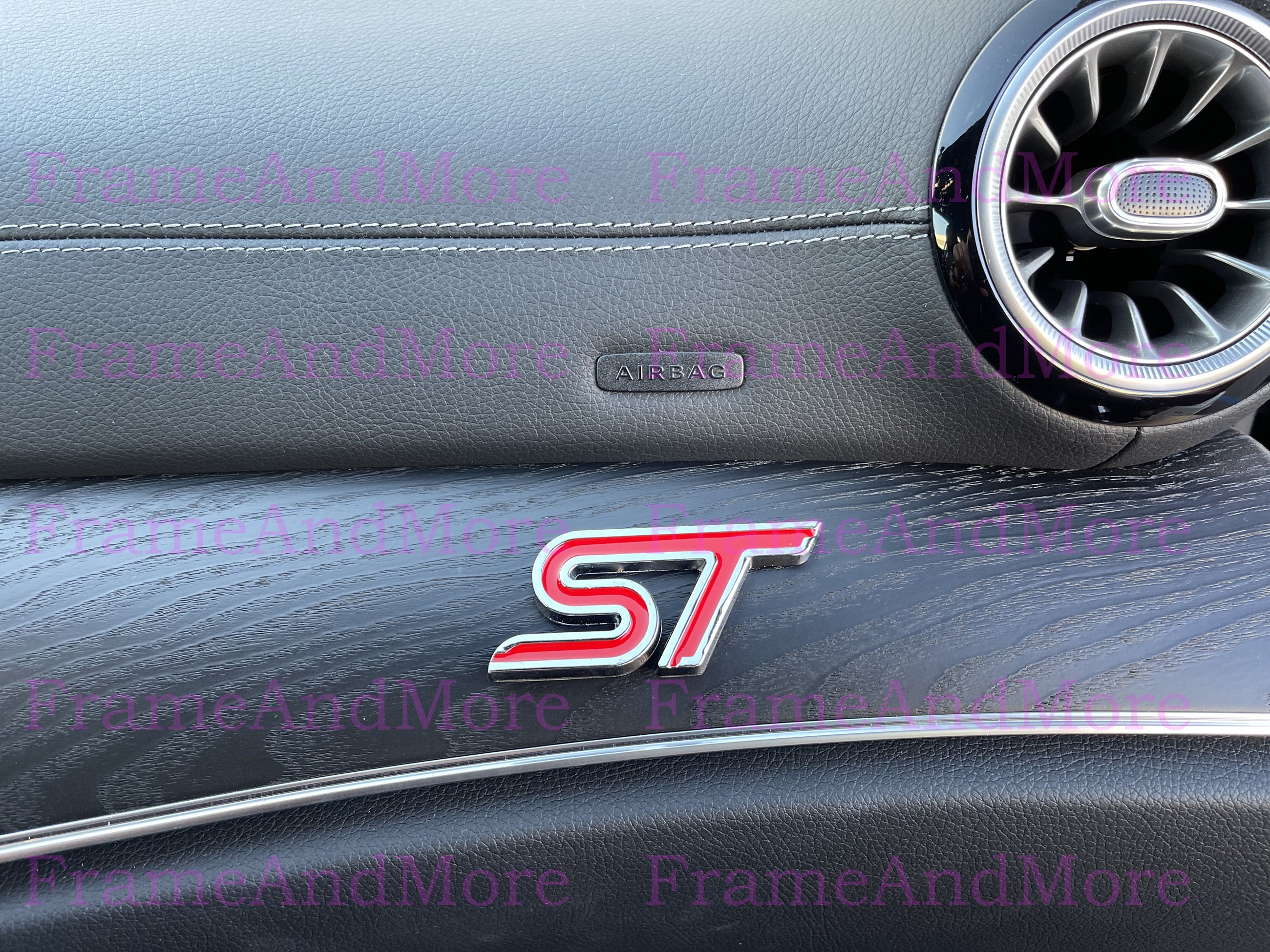 2 Black St Badge 3d Metal Emblem For Ford Fiesta Focus St-line