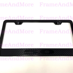 1 x 5.0 Carbon Fiber Box Style Stainless Black Metal License Plate Frame Holder For Mustang GT