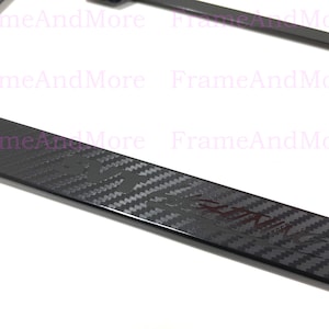1 x Svt Lightning Carbon Fiber Box Style Stainless Black Metal License Plate Frame Holder For F150