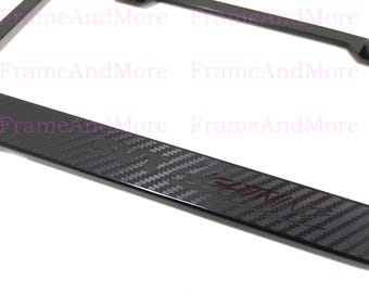 1 x Svt Lightning Carbon Fiber Box Style Stainless Black Metal License Plate Frame Holder For F150