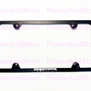 1pc 3D Quattro Emblem Badge Slim Style Black Stainless Steel Metal License Plate Frame Holder For all 50 States