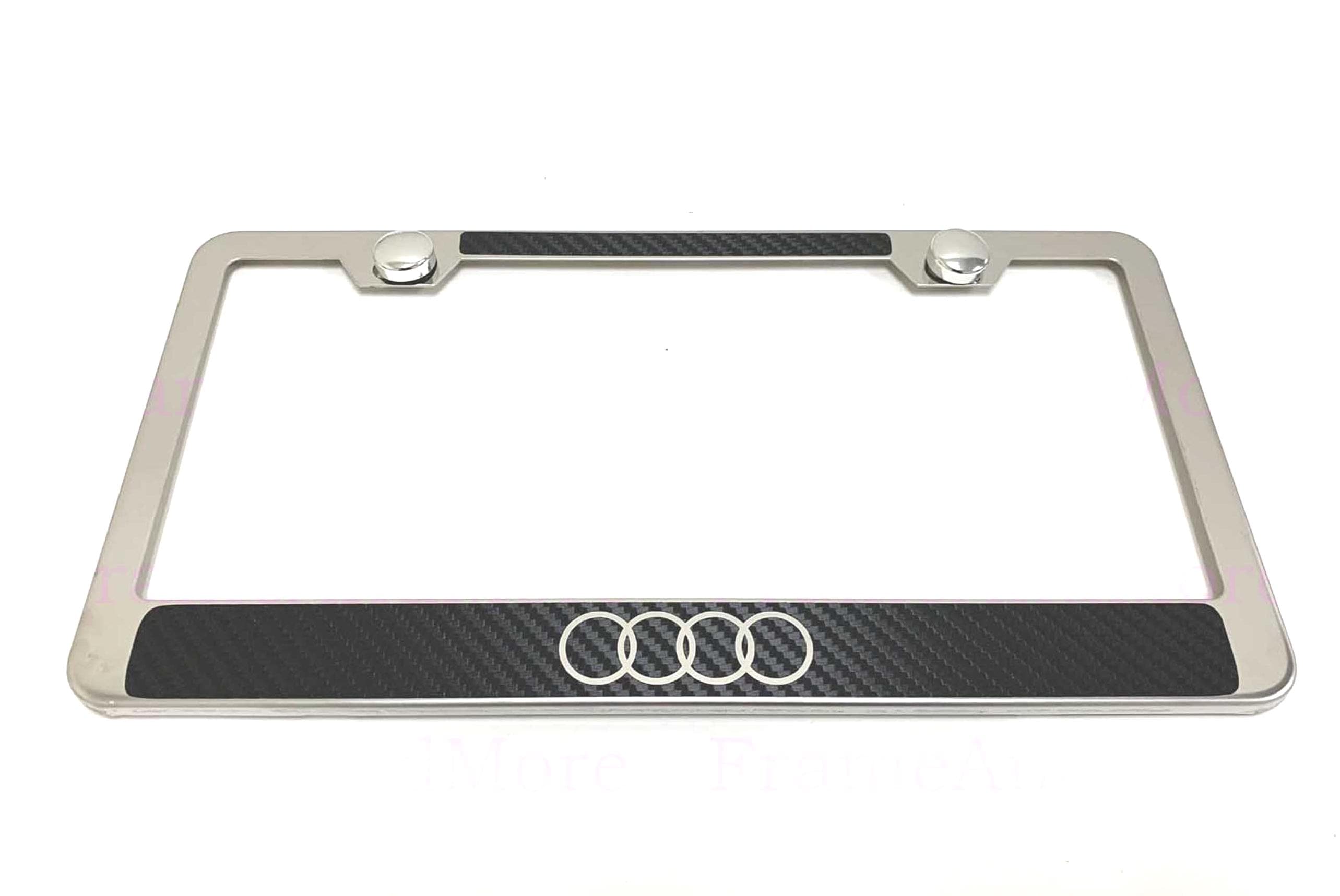 3D Mercedes Benz Emblem Stainless Steel Front Black License Plate Frame