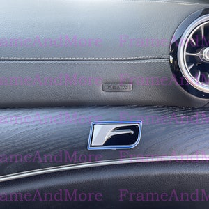 1 x 3D Raised F Sport Logo (Black) Metal Made Dashboard, Center Console Emblem Badge Interior Exterior Logo Lexus F Sport