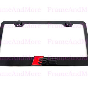 1pc (Black) S5 3D Emblem Black Powder Coated Stainless Steel License Plate Frame S Sport S5 Black Edition