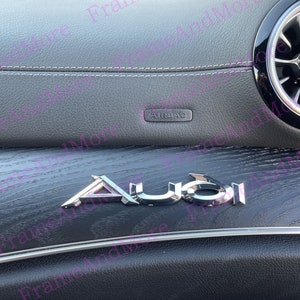 1 x 3D raised Audi (Chrome) Dashboard, Center Console Emblem Badge Interior Exterior Logo
