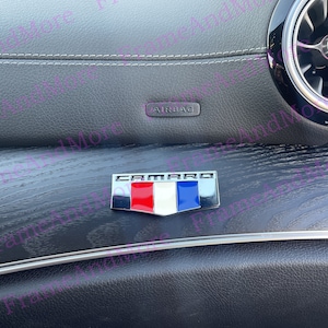 1 x 3D Raised Camaro Six Logo Metal Made Dashboard, Center Console Emblem Badge Interior Exterior Logo