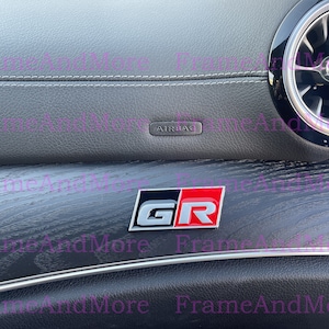 1 x 3D Raised GR Gazoo Racing Metal Made Dashboard, Center Console Emblem Badge Interior Exterior Logo (BR)