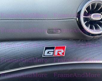 1 x 3D Raised GR Gazoo Racing Metal Made Dashboard, Center Console Emblem Badge Interior Exterior Logo (BR)