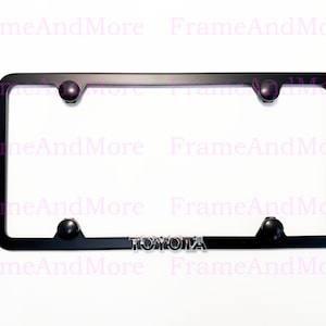 1pc 3D Toyota Emblem Badge Slim Style Black Stainless Steel Metal License Plate Frame Holder For all 50 States