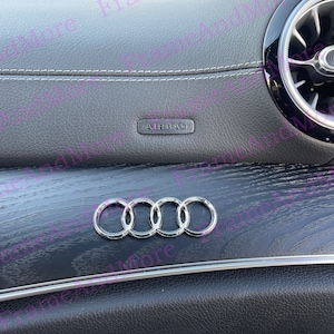1 x 3D Raised 4 Ring Audi Logo (Chrome) Dashboard, Center Console Emblem Badge Interior Exterior Logo