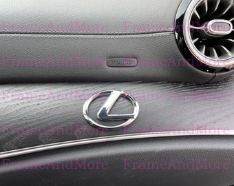 1 x 3D Raised LexusLogo Chrome Dashboard, Center Console Emblem Badge Interior Exterior Logo