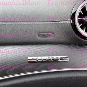 1 x 3D Raised Quattro Metal Made Dashboard, Center Console Emblem Badge Interior Exterior