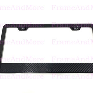 1 x Mercedes Star Logo Carbon Fiber Box Style Stainless Black Metal License Plate Frame Holder