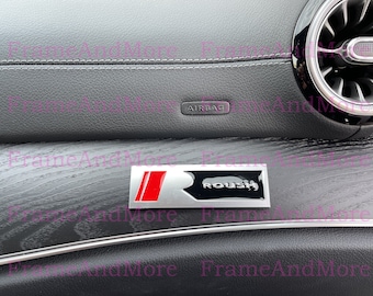 1 x 3D Raised Roush Metal Made Dashboard, Center Console Emblem Badge Interior Exterior Logo ForMustang Focus RaptorF150 F250