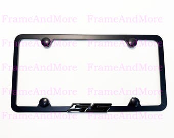 1pc 3D (black) SS Super Sport Emblem Badge Slim Style Black Stainless Steel Metal License Plate Frame Holder For all 50 States