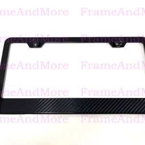 1 x Mercedes Star Logo Carbon Fiber Box Style Stainless Black Metal License Plate Frame Holder