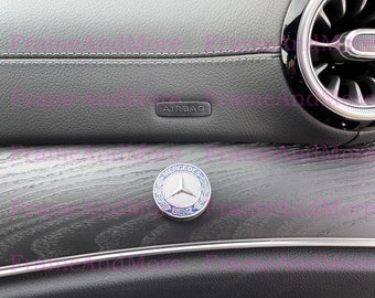 1 x 3D Raised Mercedes Star Logo Metal Made Dashboard, Center Console Emblem Badge Interior Exterior