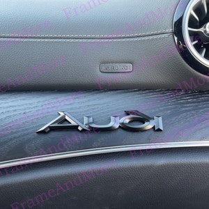 1 x 3D raised Audi (black) Dashboard, Center Console Emblem Badge Interior Exterior Logo