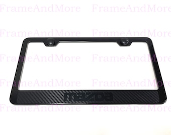 1 x Mazda Carbon Fiber Box Style Stainless Black Metal License Plate Frame Holder