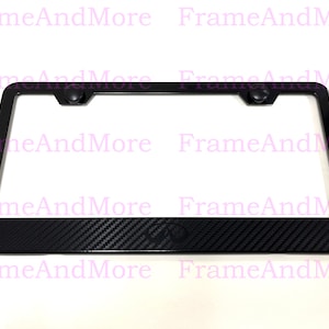 1 x Infiniti Logo Carbon Fiber Box Style Stainless Black Metal License Plate Frame Holder Black Trim
