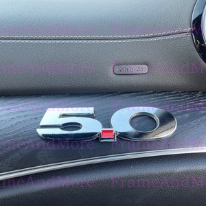 1 x 3D Raised 5.0 Chrome Metal Made Dashboard, Center Console Emblem Badge Interior Exterior Logo For Mustang