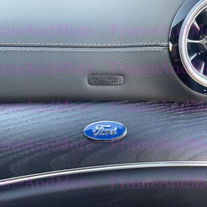 1 x 3D Raised FordOval Logo Metal Made Dashboard, Center Console Emblem Badge Interior Exterior Logo