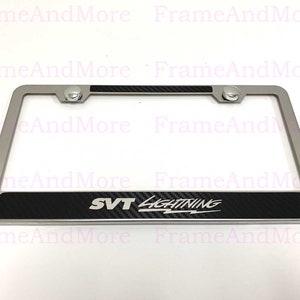 1 pc SVT LIGHTNING Carbon Fiber Box Style Stainless Steel Chrome Metal License Plate Frame Holder Tag For F150