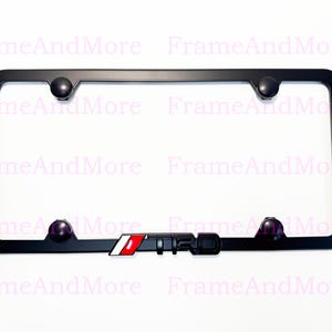 1pc 3D (black) //TRD Emblem Badge Slim Style Black Stainless Steel Metal License Plate Frame Holder For all 50 States