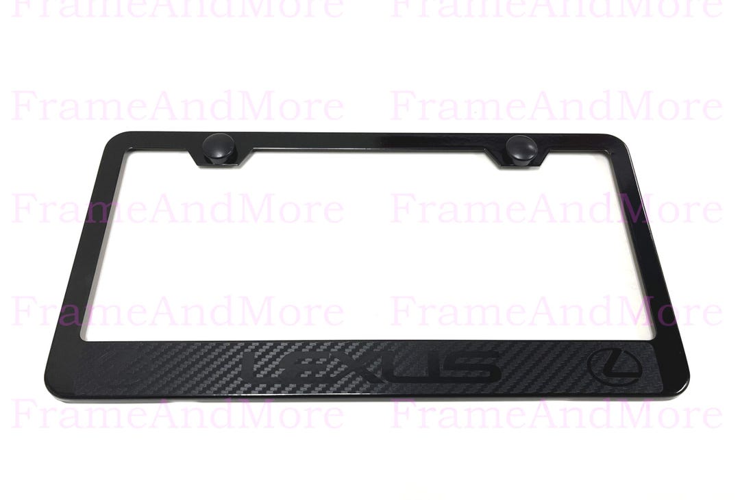 3D Lexus F Sport Stainless Steel License Plate Frame – Black Finished, Unbranded