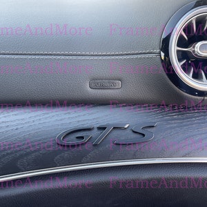 1 x 3D Raised GTS (black) Dashboard, Center Console Emblem Badge Interior Exterior Logo For 911 Cayenne Macan Panamera Taycan