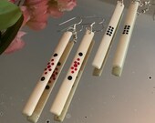 Unique Handmade Vintage Mahjong Counting Stick Earrings