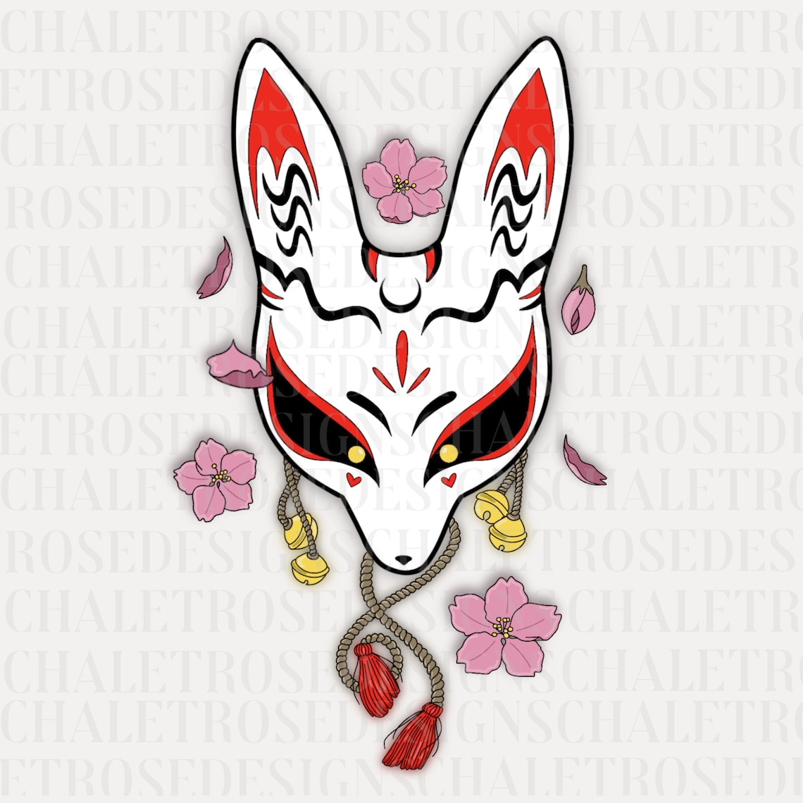 Kitsune Mask PNG - Japanese Fox Sublimation, Kitsune PNG, Fox Mask PNG ...