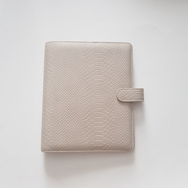 Dreamy Beige | A5 | Croc Vegan leather | Disc bound Planner | Agenda | Journal