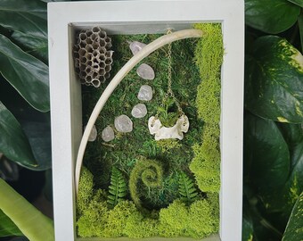 Secret Garden Nature Window Bone Shadow Box Display