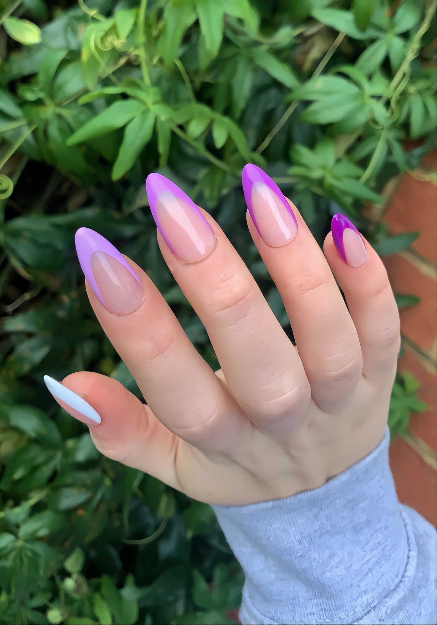 Gradient Ombre Purple French Tip Press on Nails // Glue on - Etsy New Zealand Gradient Ombre Purple French Tip Press on Nails // Glue on - Etsy New Zealand
