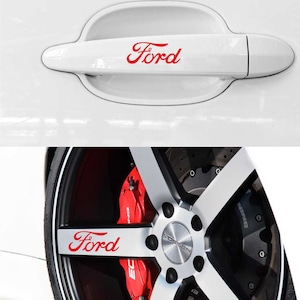 Ford decals stickers for door handles and wheels rims 8pcs emblem logo vinyl new