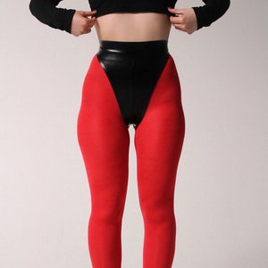 Latex High-waist Thong Back Knickers