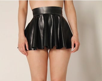 Latex Skirt, Mini Skater Skirt, Rubber Skirt | Custom Made