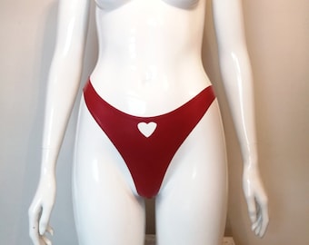 Latex Thong with cut out Heart