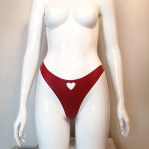 Latex Thong with cut out Heart