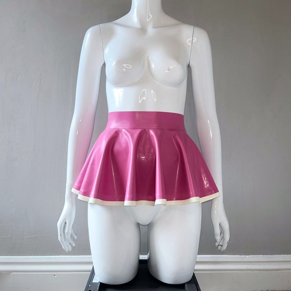 Latex Extreme Mini Skirt, Skater Skirt With 1cm Trim | Custom Made
