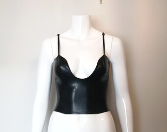 Latex Plunge Top