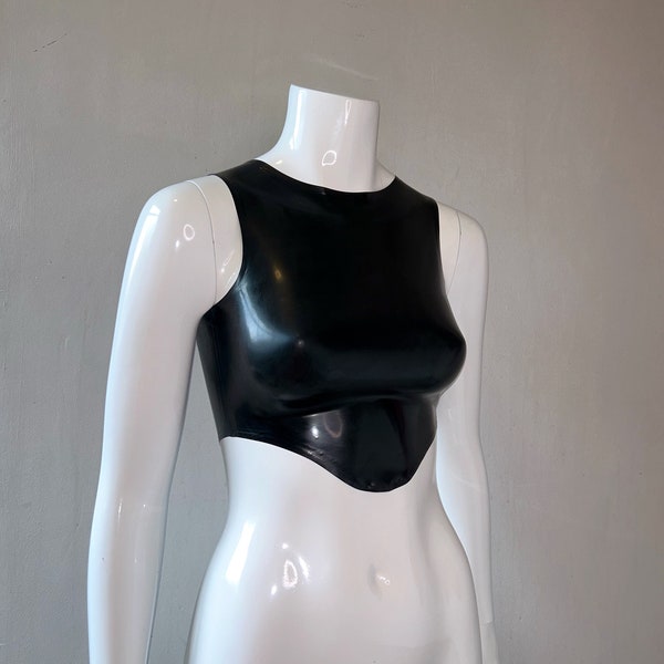 Latex 'U' Front Crop Top. | Custom Made.