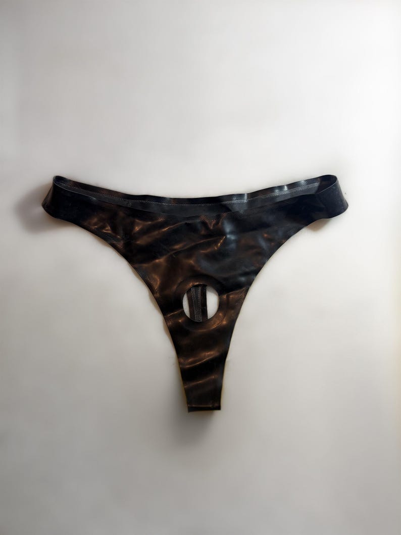 Tanga de látex con un solo agujero en la parte delantera / Hecho a medida imagen 1
