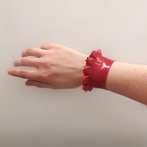 Latex Pleated Wrist Cuffs (PAIR), Custom Made.